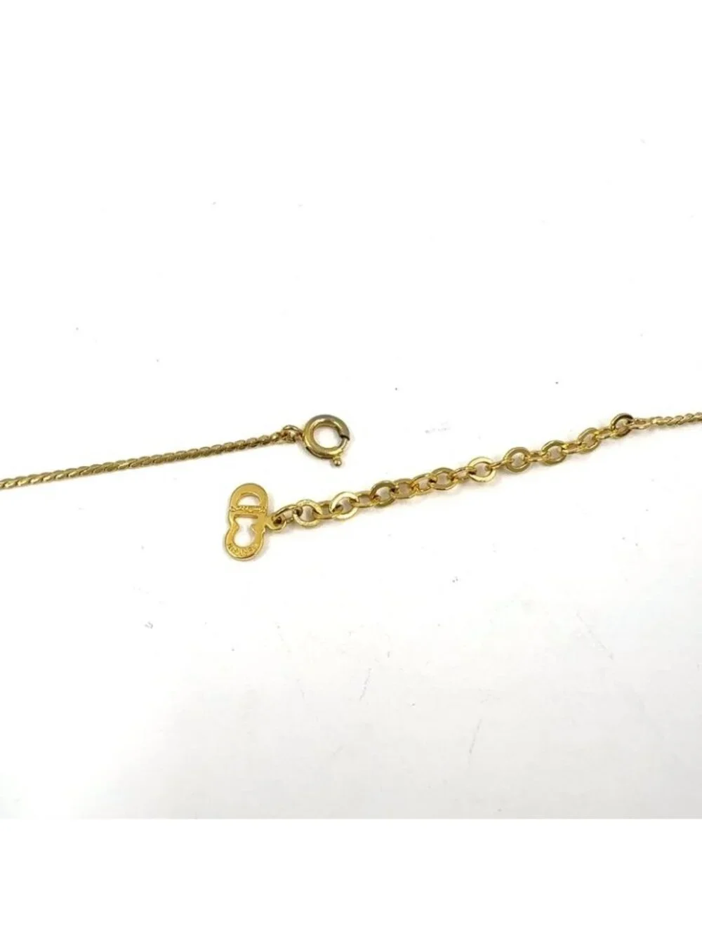 Dior Cdlogo Line Stone Gold Plated Necklace - Picture 5 of 8